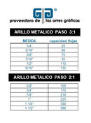 BOBINA ARILLO METALICO DOBLE  9/16" NEGRO  articulo sobre pedido