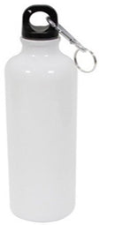 BOTELLA ALUMINIO DEPORTIVA BLANCA 750 ML CON TAPON NEGRO Y ARGOLLA