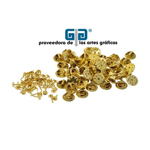CONTRA FISTOL Y CLAVO DORADO C/100 PIEZAS