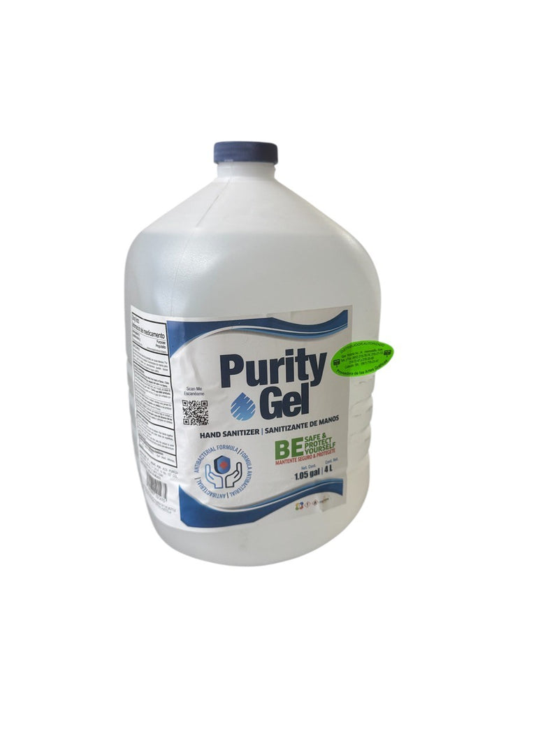 Gel Purity de 4 litros, sanitizante de manos, 70% base alcohol