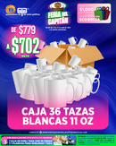 FERIA DEL CAPITAN 2026 OFRECE CAJA CON 36 TAZAS BLANCAS 11 OZ PARA SUBLIMACION A $702 DEL 15 AL 31 DE JULIO DE 2026 O AL AGOTAR EXISTENCIAS