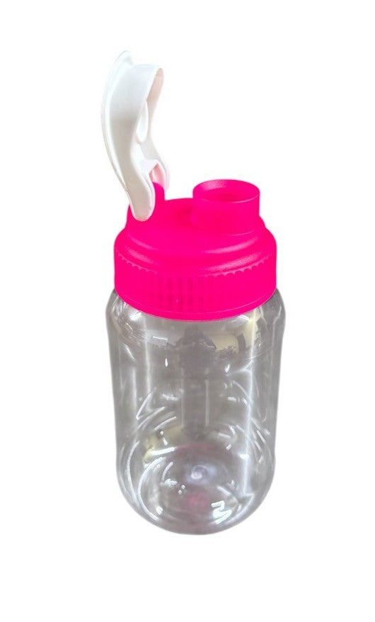 VASO PET 500 ML CON TAPA ROSA Y CONTRA TAPA BLANCA
