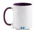 TAZA BLANCA 11 OZ PARA SUBLIMAR INTERIOR Y ASA EN VARIEDAD DE COLORES