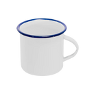 TAZA PELTRE BLANCA ORILLA AZUL 10 OZ ASA BLANCA PARA SUBLIMAR 290 ML SUBLIMACION ENCOGRAPHICS