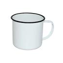 TAZA PELTRE BLANCA ORILLA NEGRA 10 OZ ASA BLANCA PARA SUBLIMAR 290 ML SUBLIMACION ENCOGRAPHICS
