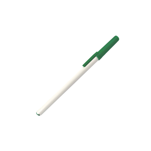 BOLIGRAFO (PLUMA) ECO BLANCO CON TAPON VERDE