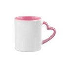 TAZA BLANCA 11 OZ ASA CORAZON INTERIOR ROSA PARA SUBLIMAR 325 ML SUBLIMACION ENCOGRAPHICS