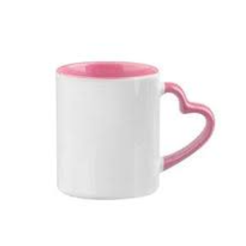 TAZA BLANCA 11 OZ ASA CORAZON INTERIOR ROSA PARA SUBLIMAR 325 ML SUBLIMACION ENCOGRAPHICS