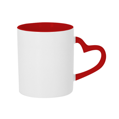 TAZA BLANCA 11 OZ ASA CORAZON INTERIOR ROJO PARA SUBLIMAR 325 ML SUBLIMACION ENCOGRAPHICS