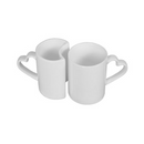 TAZA BLANCA 11 OZ ASA DE CORAZON PAREJA PARA SUBLIMAR 325 ML SUBLIMACION ENCOGRAPHICS