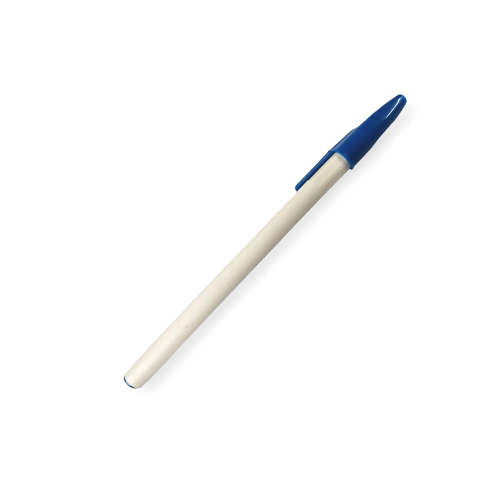 BOLIGRAFO (PLUMA) REDONDO PLUS BLANCO TAPON AZUL