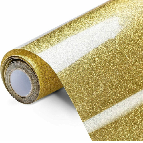 VINIL TEXTIL GLITTER  ORO 50  CMS  X 1.0  MT.