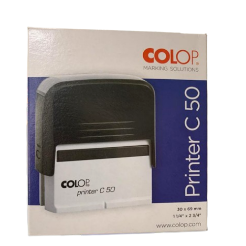 SELLO COLOP	C 50	 MEDIDA 30 X 69 MM TINTA	NEGRO	AUTOENTINTABLE