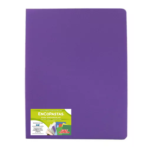 PASTA O CUBIERTA PARA ENGARGOLAR, ENCUADERNAR, EMPASTAR	ENCOPASTAS	COLOR 	MORADO SOLIDO	TAMAÑO	CARTA	CON 50 PIEZAS