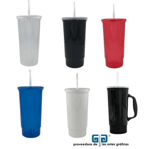 VASO BACHELOR 32 OZ AZUL FLOUORESCENTE TAPA Y POPOTE