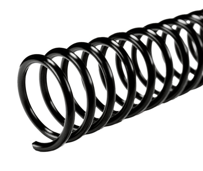 ESPIRAL PLASTICO 18 MM 	COLOR NEGRO	23/32"	PULGADAS	CAPACIDAD PARA	170	HOJAS	PAQUETE CON 25 TIRAS DE ESPIRALES	PASO 4:1, 4 PERFORACIONES POR 1 PULGADA	TAMAÑO CARTA 52 VUELTAS	MARCA ENCOGRAPHICS