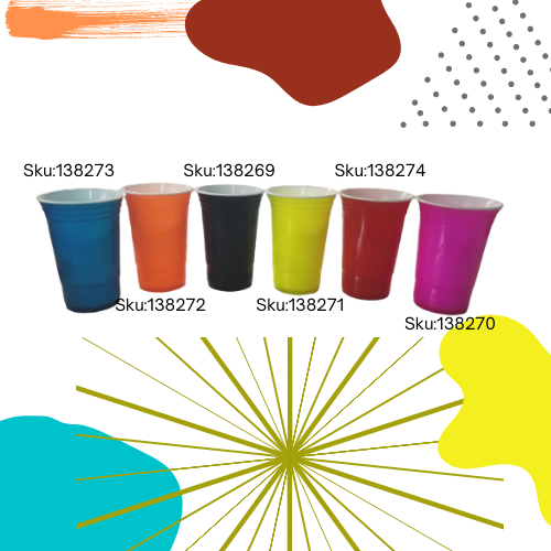 VASO 16 OZ DOBLE PARED AZUL FLUORESCENTE SIN TAPA