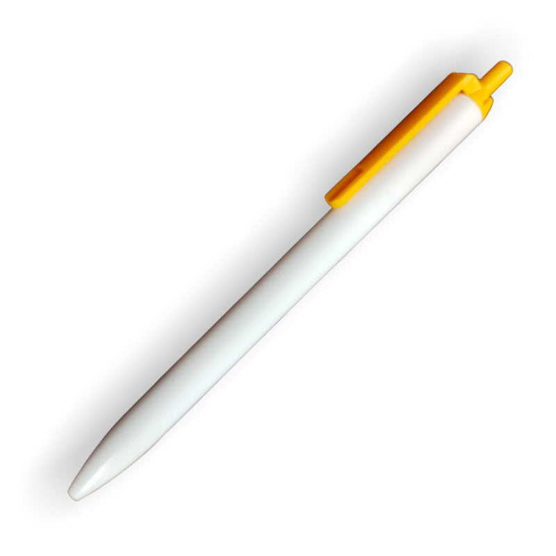 BOLIGRAFO (PLUMA) KLIK BLANCO CON TAPON AMARILLO