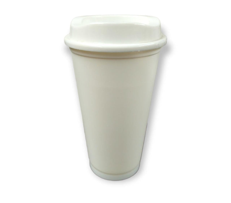 VASO CAFETERO STAR BLANCO CON TAPA CAFETERA VASO de 16 OZ