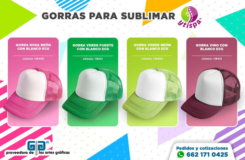 GORRA VERDE NEON  CON BLANCO ADULTO ENCOGRAPHICS