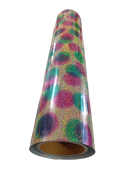 VINIL TEXTIL  HOLOGRAMA  ESFERAS MULTICOLOR A 50  CMS  X 1.0  MT.