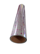 VINIL TEXTIL  FOIL METALICO MOTEADO ROSA  50  CMS  X 1.0  MT.