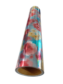 VINIL TEXTIL	FOIL METALICO FLORAL ROSA CIELO 50  CMS  X 1.0  MT.