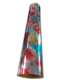 VINIL TEXTIL	FOIL METALICO FLORAL ROSA CIELO 50  CMS  X 1.0  MT.