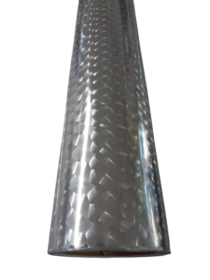 VINIL TEXTIL  STRECH MOSAICO 3D PLATA	50  CMS  X 1.0  MT.